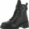 * Sugar Frannie Womens Faux Leather Man Made Combat & Lace-Up Boots | Boots