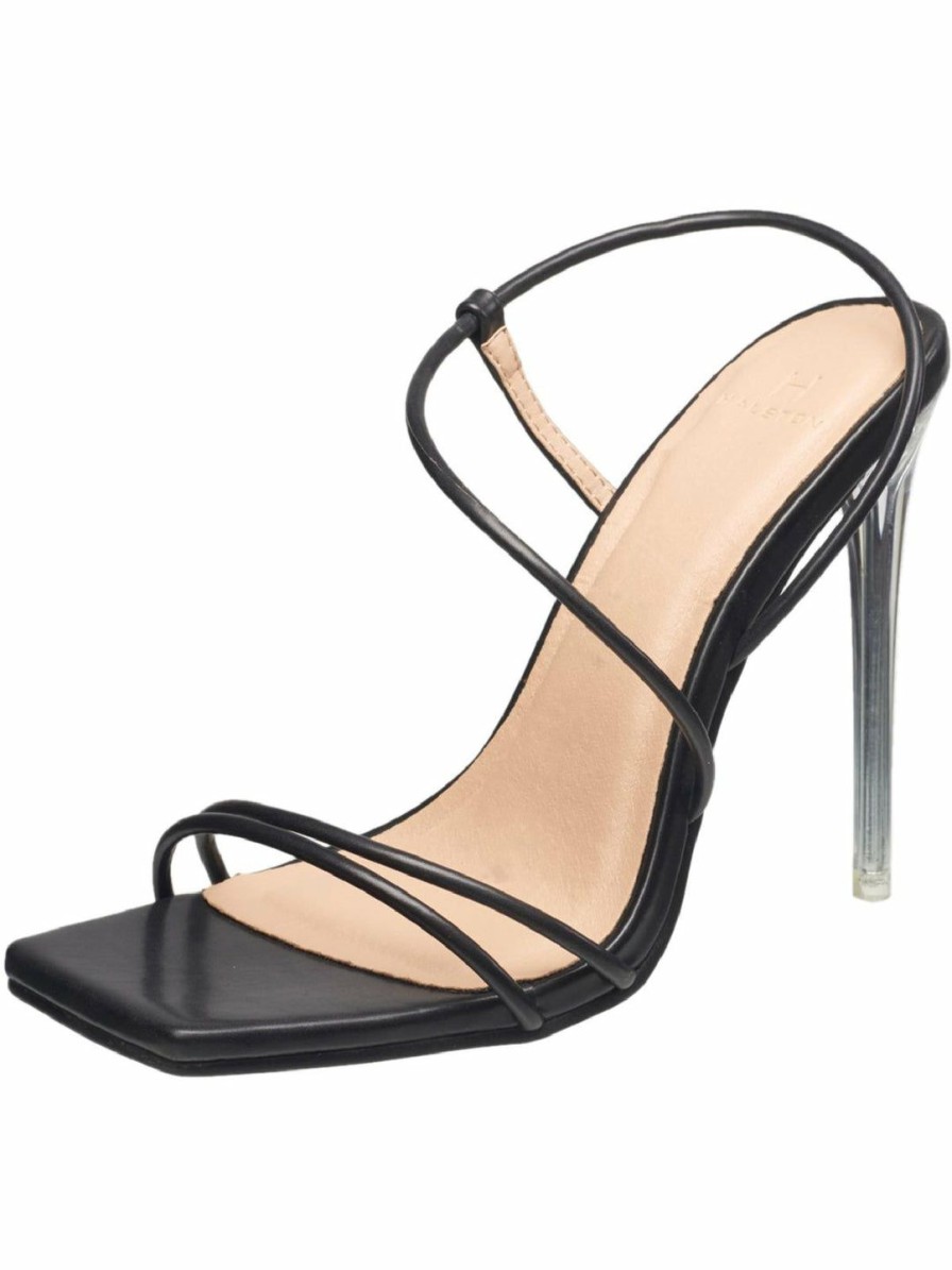 * H Halston Wizards Womens Vegan Leather Stiletto Strappy Sandals | Sandals