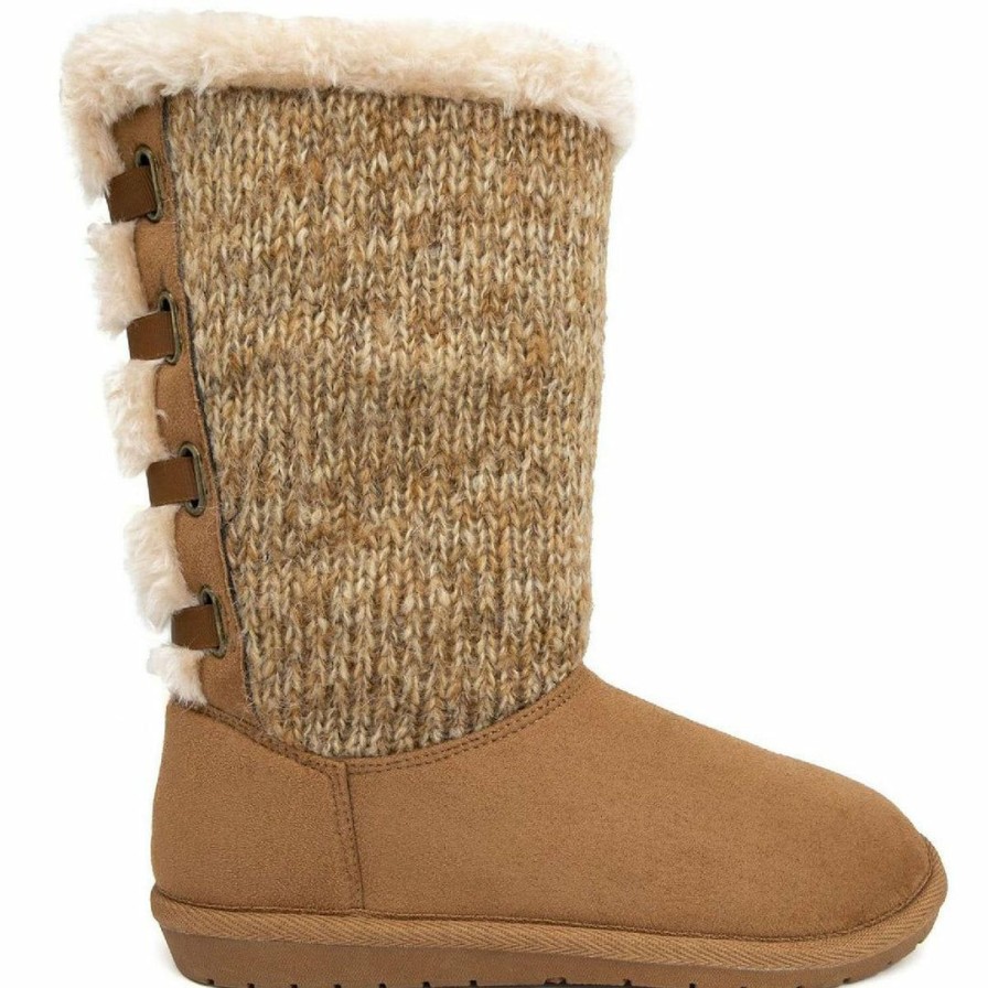 * Sugar Panthea Womens Microsuede Faux Fur Shearling Boots | Boots