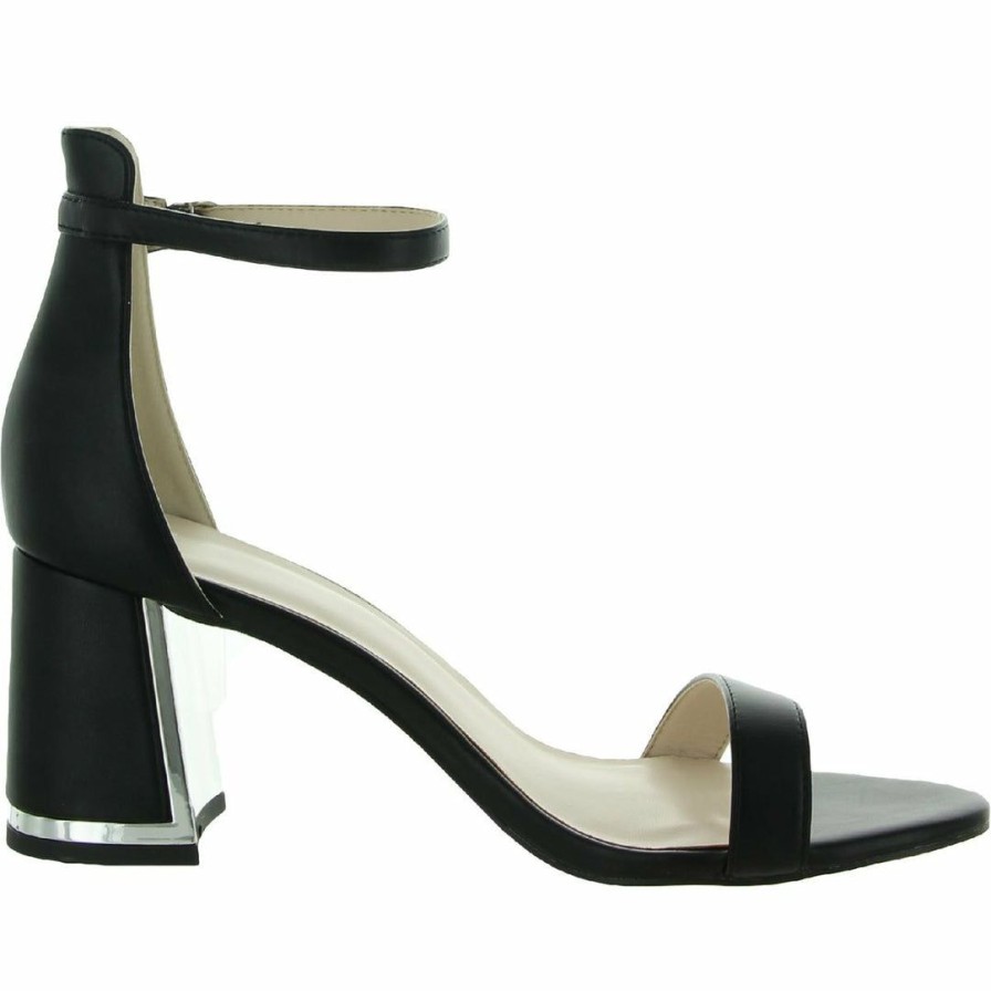 * H Halston Womens Vegan Leather Ankle Strap Heel Sandals | Sandals