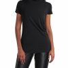 * H Halston Womens Mock Neck Pleated Pullover Top | Shirts-Tops