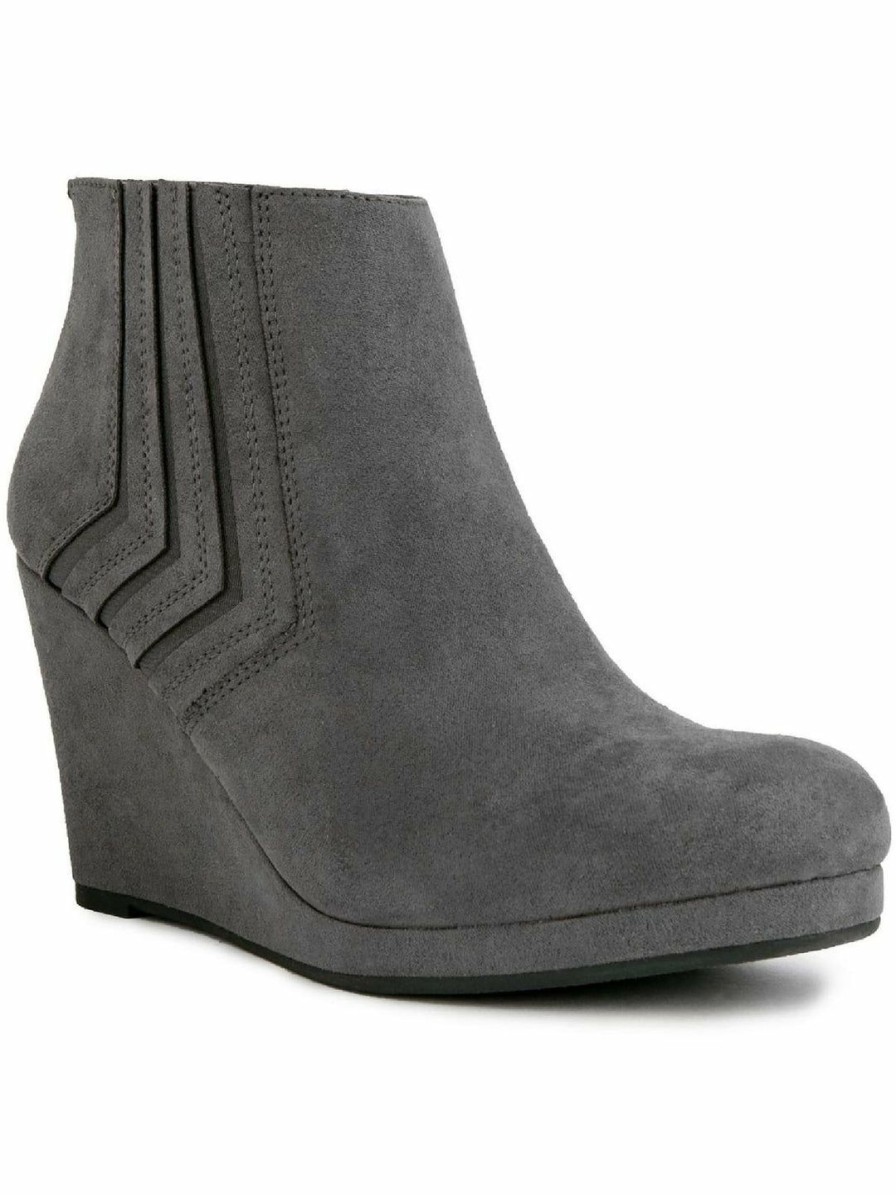 * Sugar Jayla Womens Faux Suede Wedges Ankle Boots | Boots