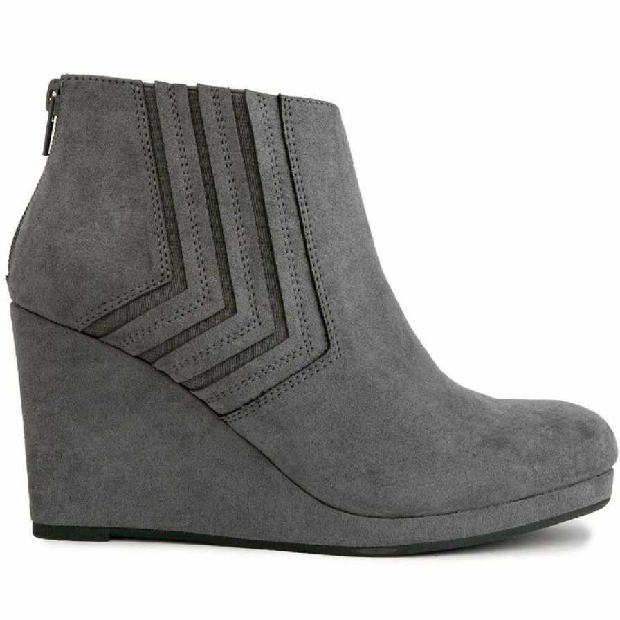 * Sugar Jayla Womens Faux Suede Wedges Ankle Boots | Boots