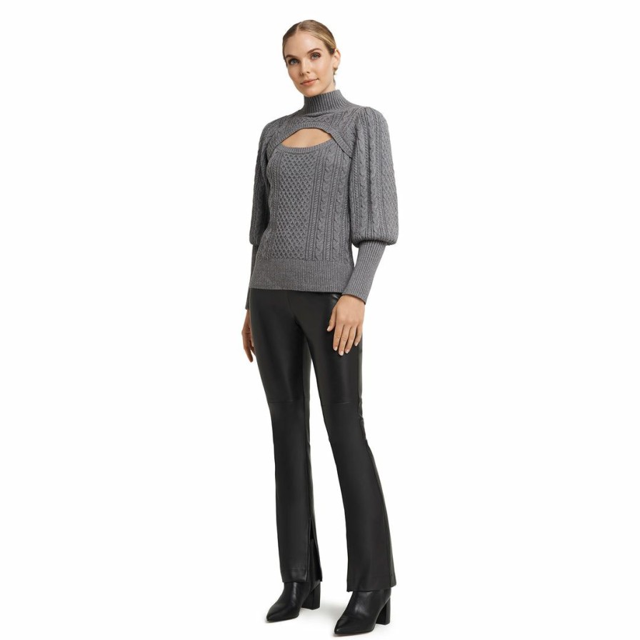 * H Halston Women Ls Peekaboo Pullover Sweater | Sweaters