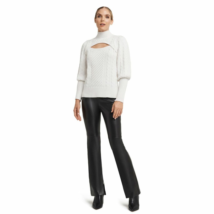 * H Halston Women Ls Peekaboo Pullover Sweater | Sweaters