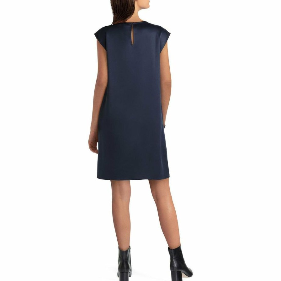 * H Halston Womens Satin Short Shift Dress | Dresses