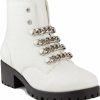 * Sugar Obvi Womens Faux Leather Chain Combat & Lace-Up Boots | Boots