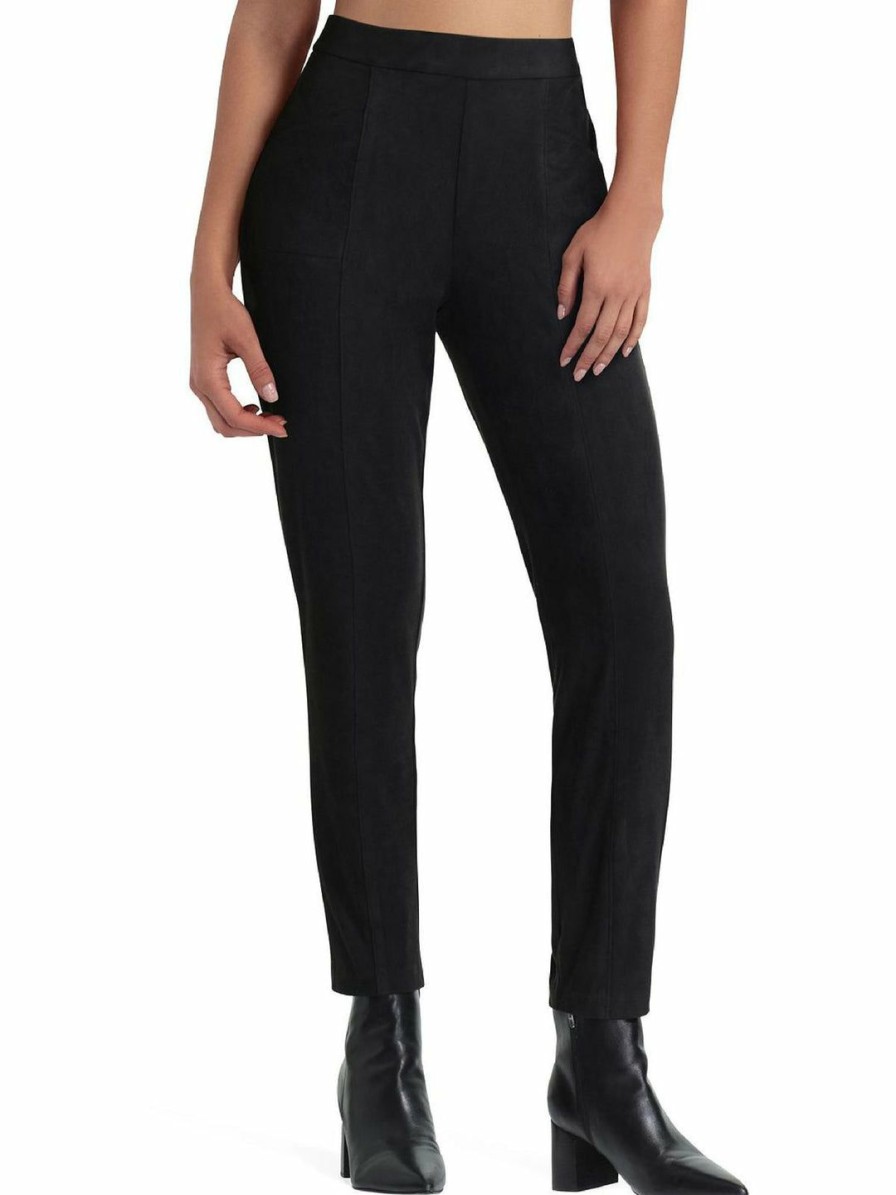 * H Halston Womens Faux Suede Stretch Leggings | Pants