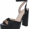 * H Halston Venice Womens Vegan Leather Ankle Strap Platform Heels | Pumps-Heels