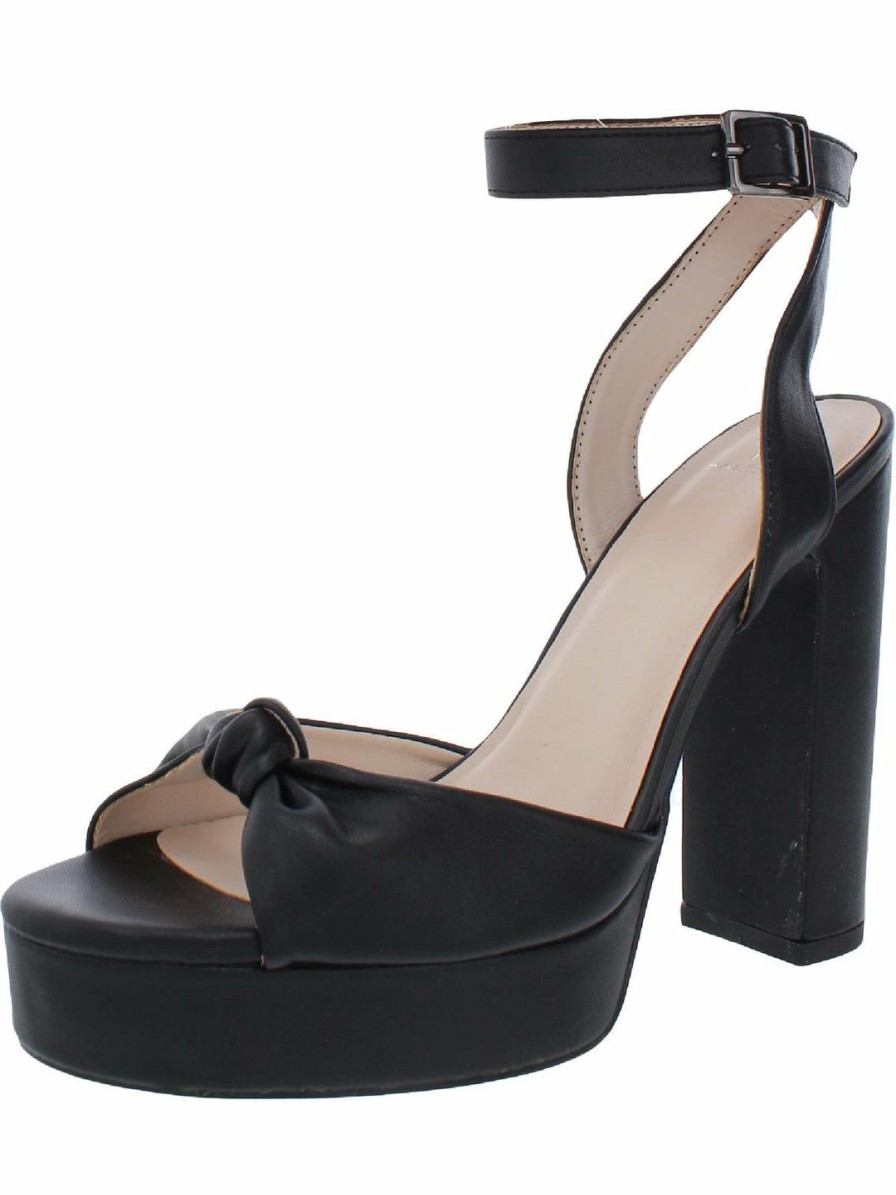 * H Halston Venice Womens Vegan Leather Ankle Strap Platform Heels | Pumps-Heels