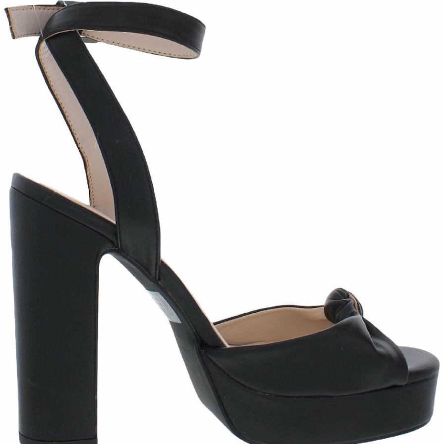 * H Halston Venice Womens Vegan Leather Ankle Strap Platform Heels | Pumps-Heels