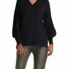 * H Halston Sky Captain Womens V Neck Ribbed Trim V-Neck Sweater | Sweaters