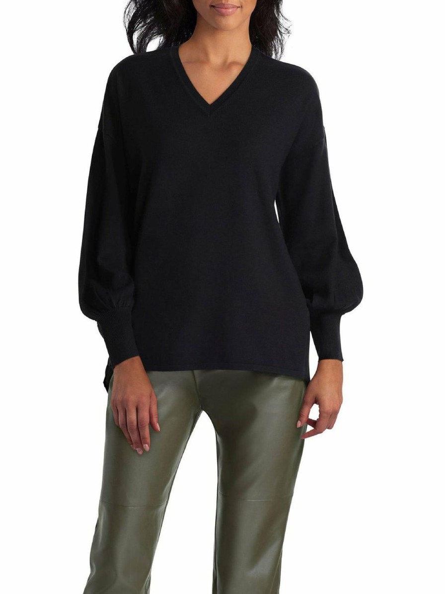 * H Halston Sky Captain Womens V Neck Ribbed Trim V-Neck Sweater | Sweaters