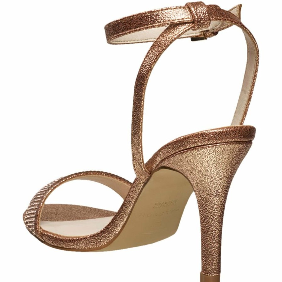 * H Halston Womens Vegan Leather Rhinestone Heel Sandals | Sandals