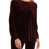 * H Halston Womens Velour Boatneck Pullover Top | Shirts-Tops