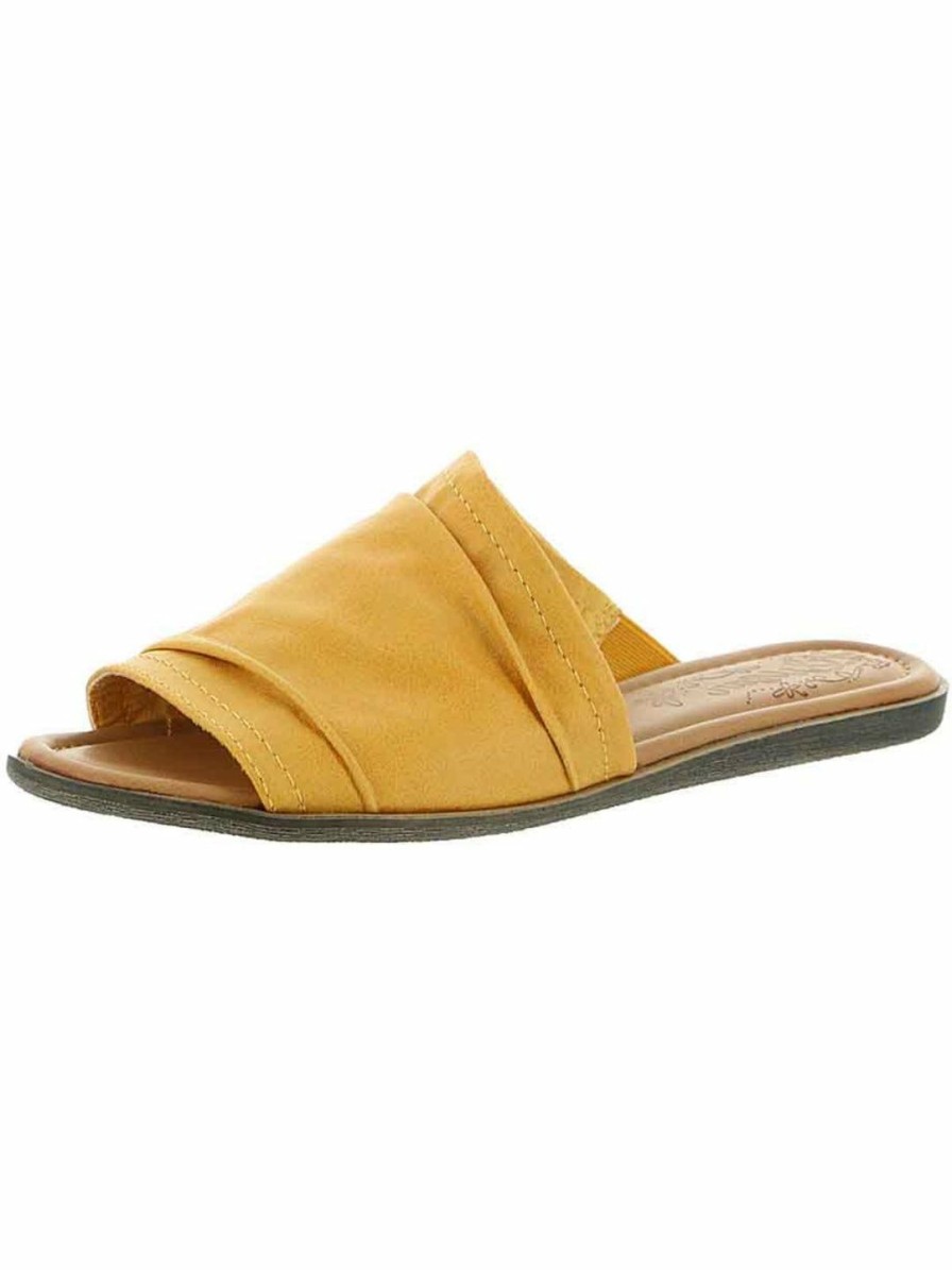 * Sugar Equal Womens Ruched Slip On Slide Sandals | Sandals