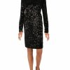 * H Halston Womens Velour Sequined Cocktail And Party Dress | Dresses