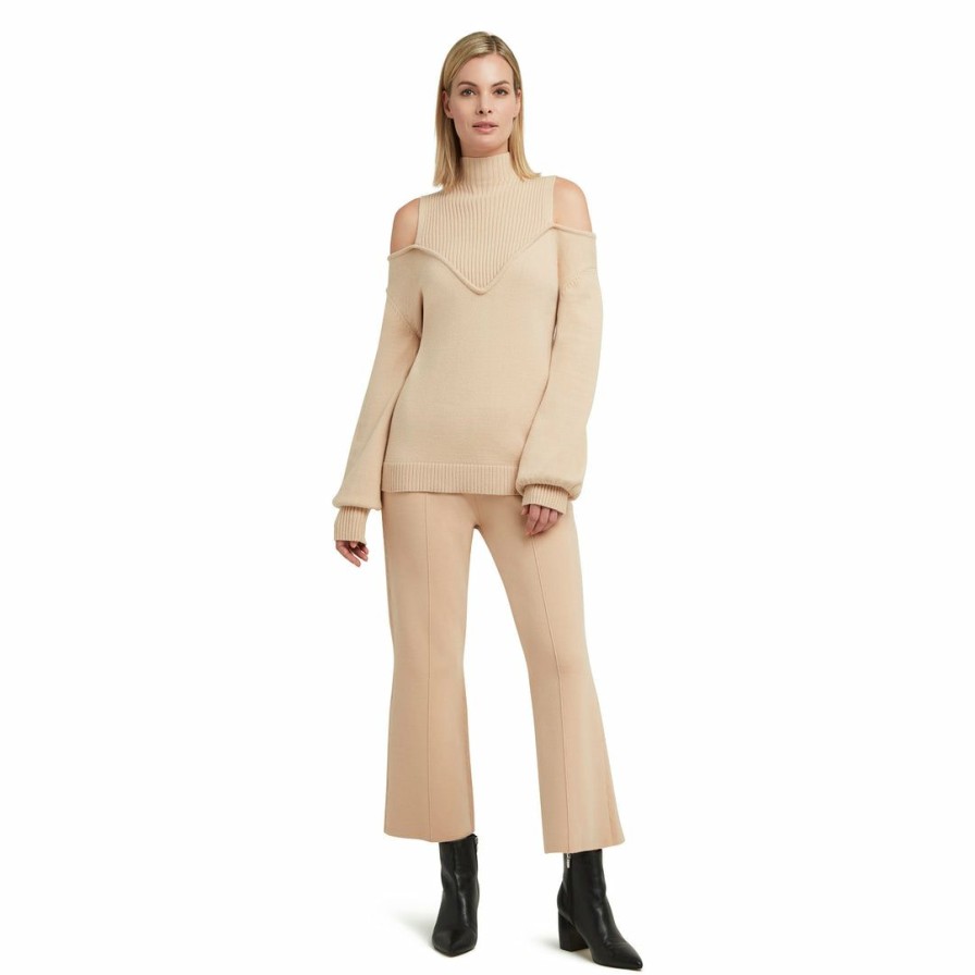 * H Halston Women Ls Cut Out Pullover Sweater | Sweaters