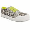 * Sugar Forever Natural Green Womens Snake Print Flat Slip-On Sneakers | Loafers-Slip-Ons