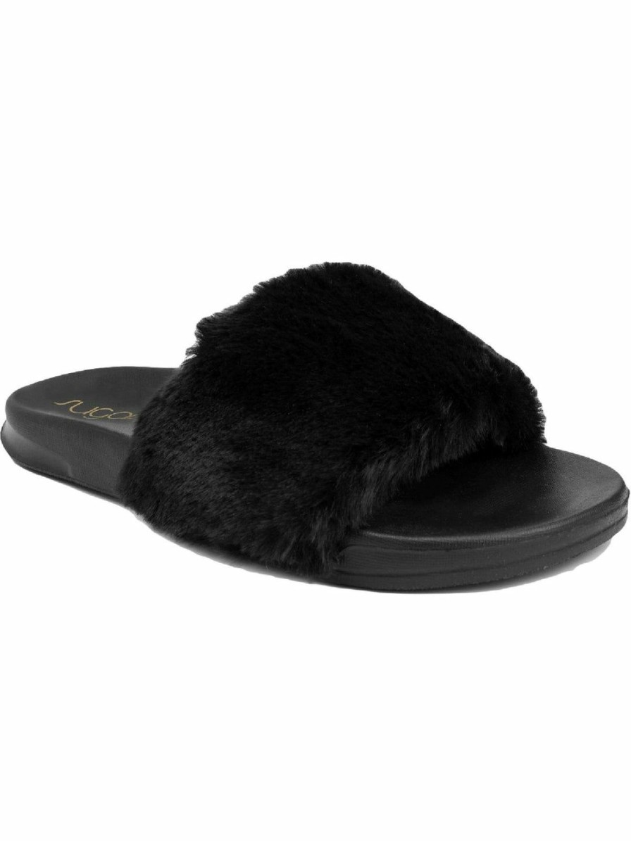 * Sugar Wuzzy Womens Fur Slip On Slide Slippers | Slippers