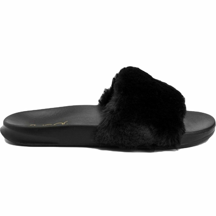 * Sugar Wuzzy Womens Fur Slip On Slide Slippers | Slippers